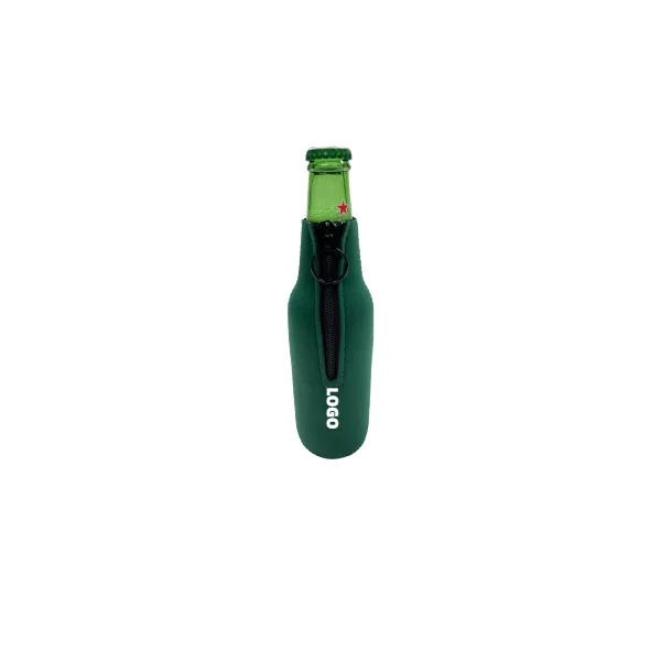 Customized Ring Zipper Collapsible Neoprene Bottle Cooler 1