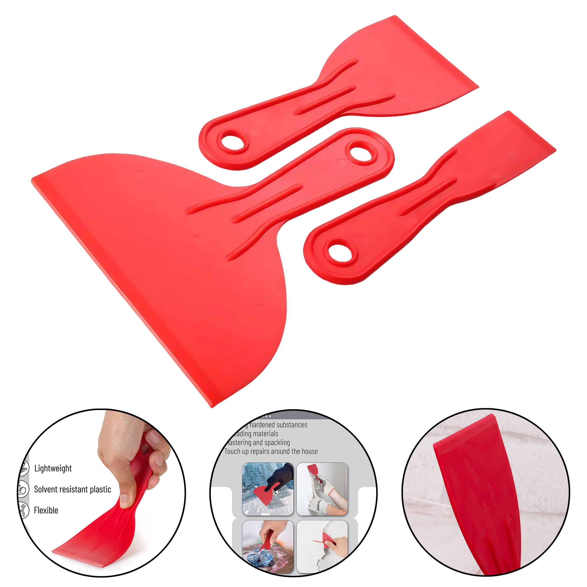 3-Piece Plastic Putty Knife Scraper Set 2