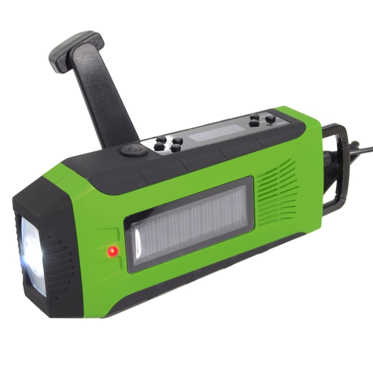 Survival Solar Hand Crank Flashlight NOAA Radio 2