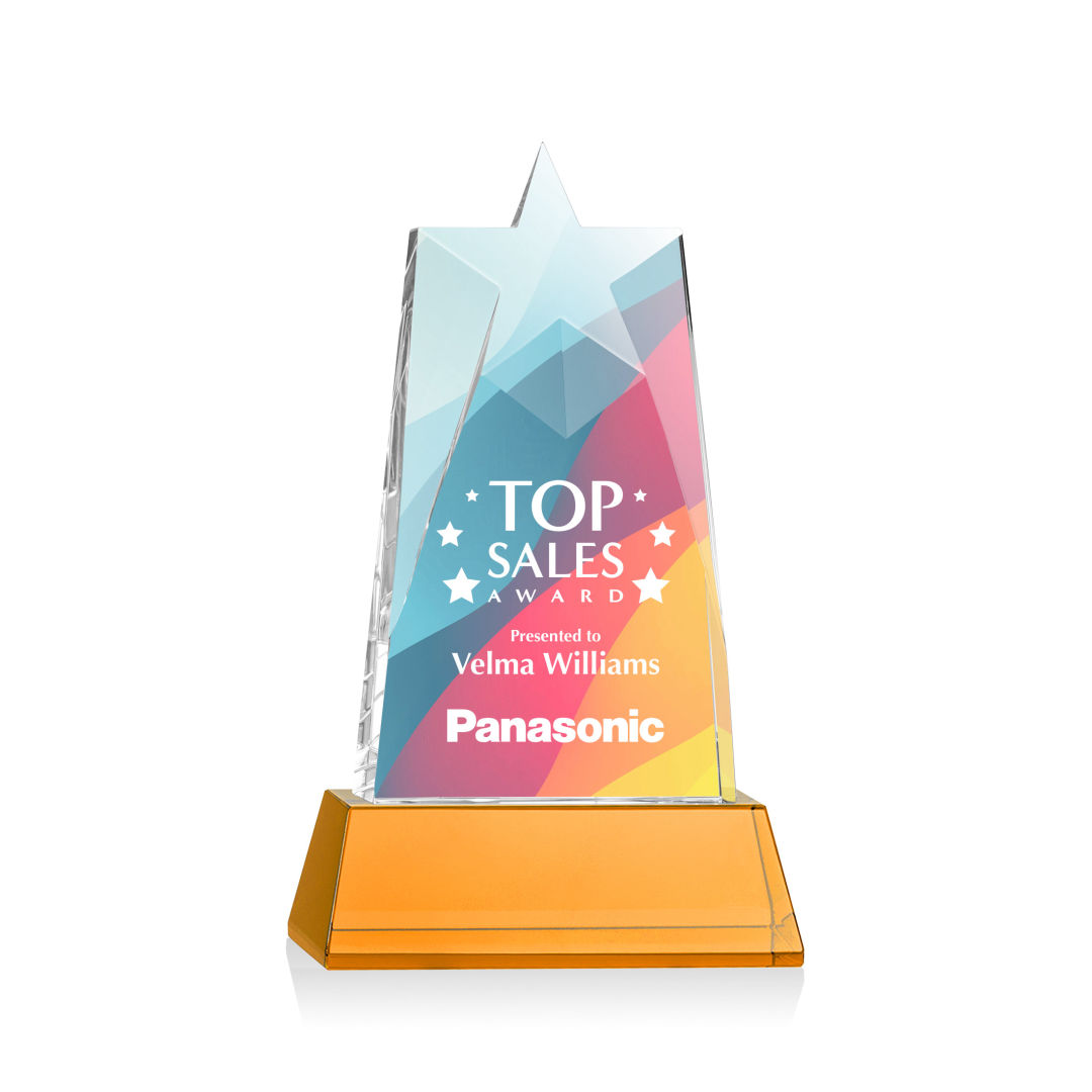 Millington Star VividPrint™ Award on Base - Amber 10