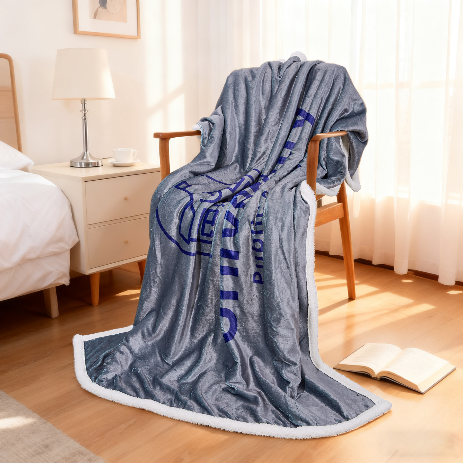 Sublimated Flannel Sherpa Throw Blanket (50"X 60") 4