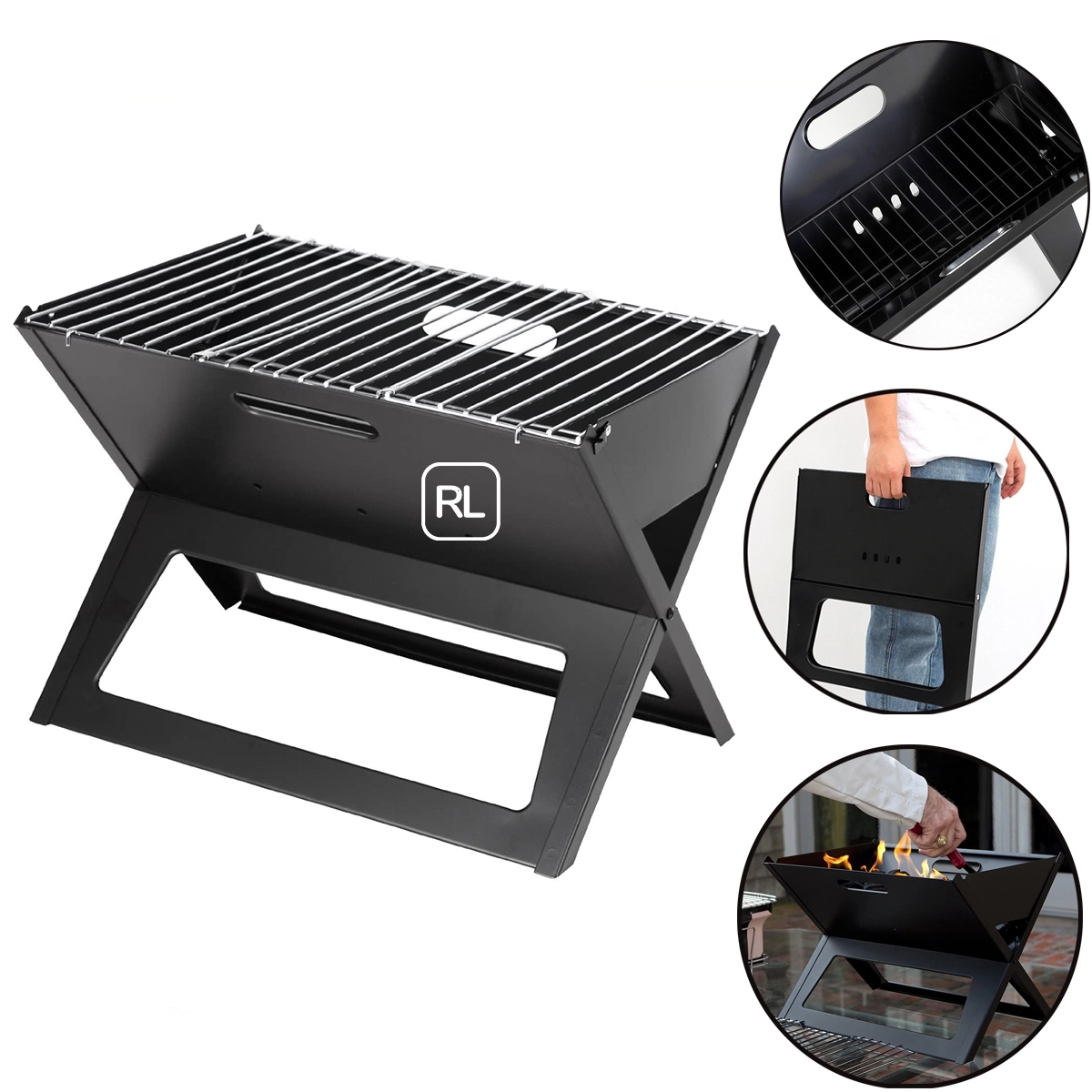 Portable Foldable Notebook Charcoal Grill 1