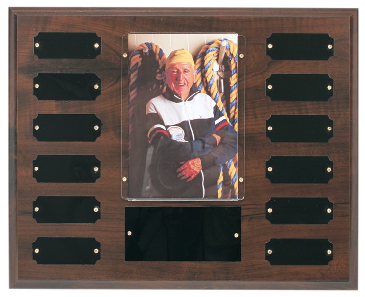 12 Plate Cherry Finish Perpetual Photo Plaques 1