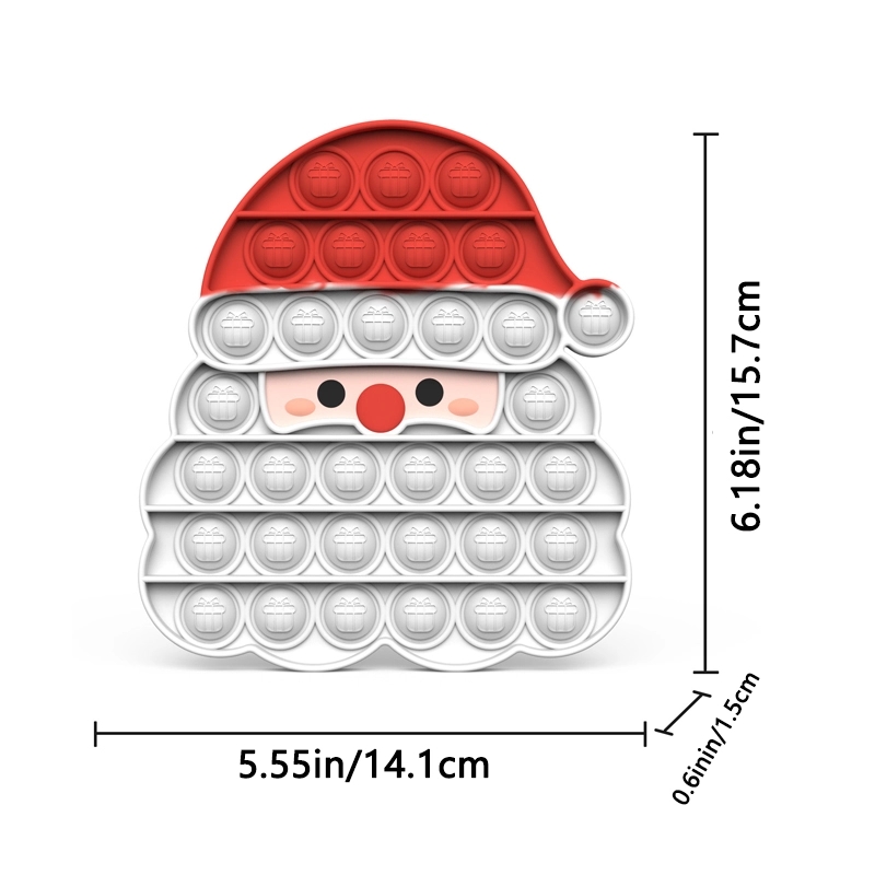 Santa Claus Shaped Pop Push Bubble Fidget Toy 2