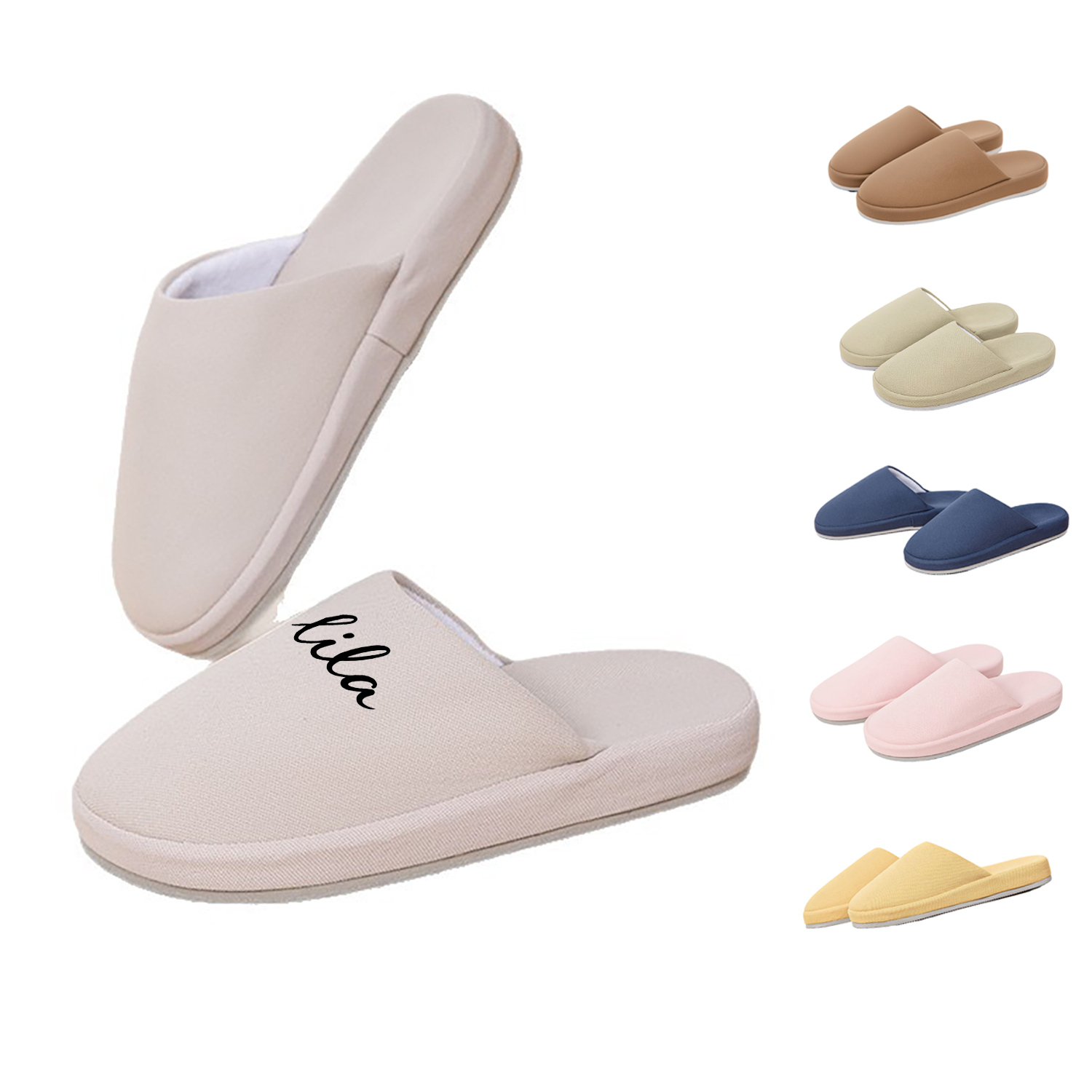 Unisex Non Slip Breathable Linen Indoor Slippers 4