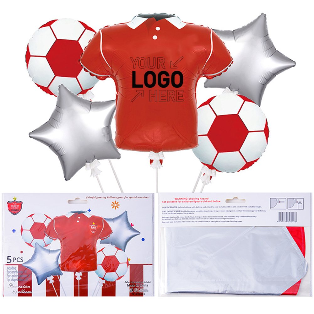 Qatar World Cup Football Jersey Mylar Balloon Set 4