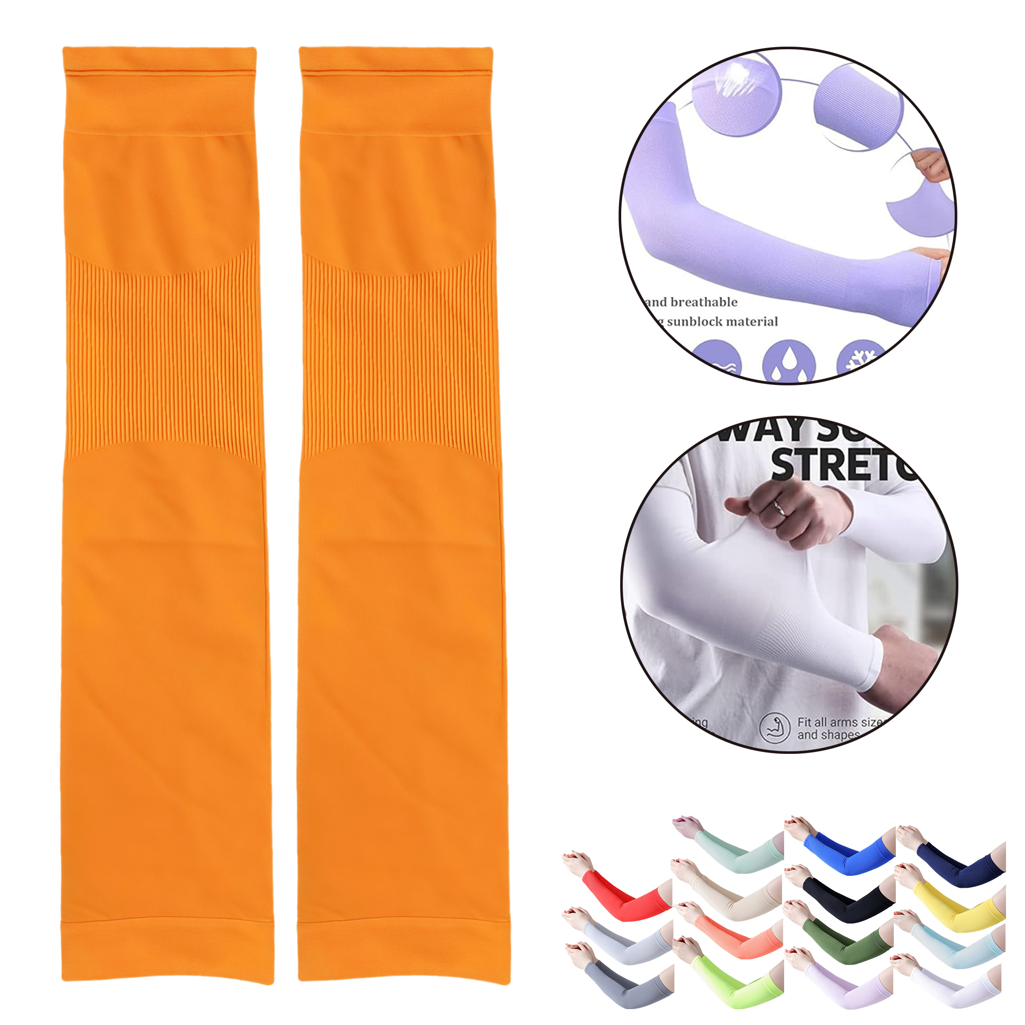 Unisex Straight Cooling Sun Sleeves UV Protection Arm Covers for Outdoor Cycling Sports 5