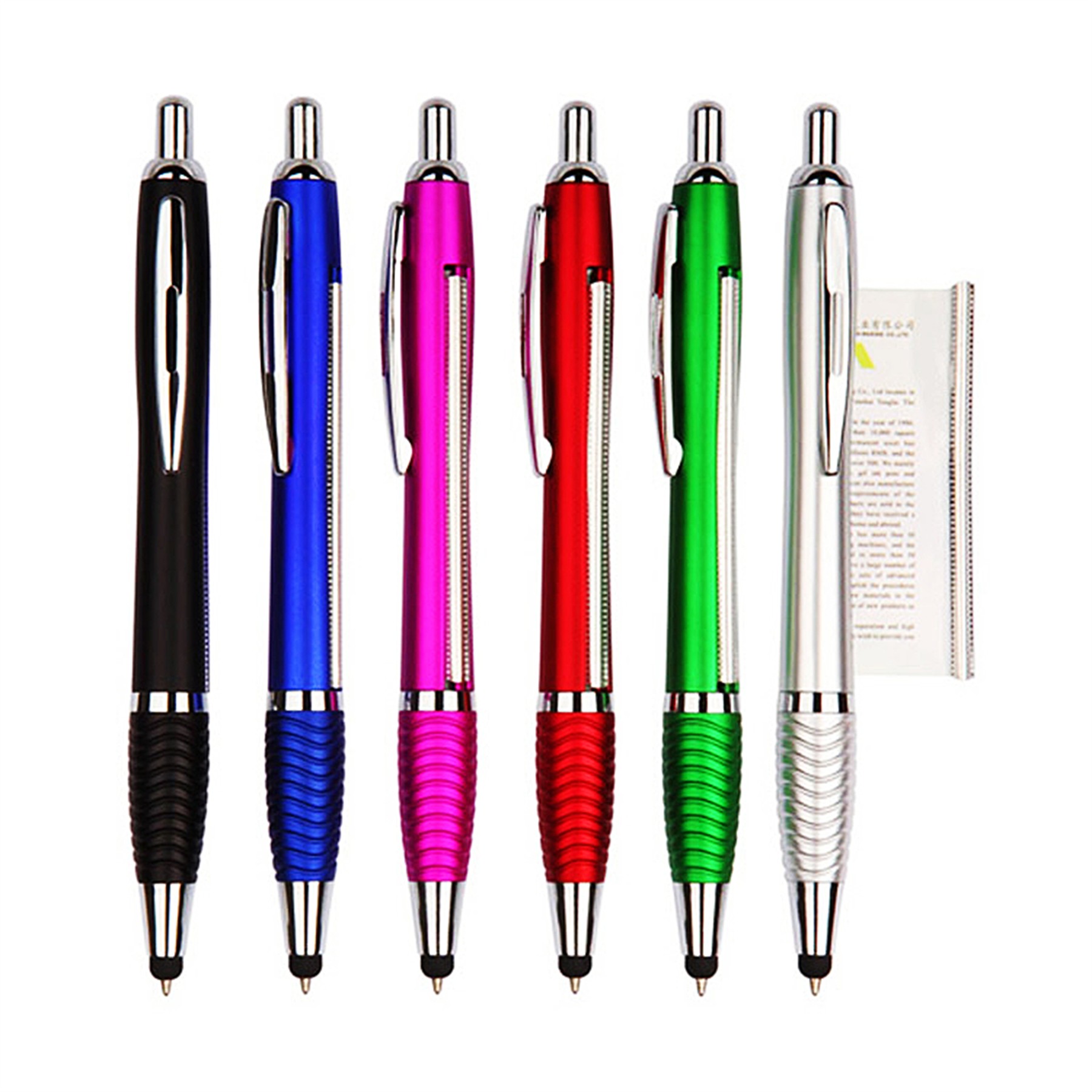 Custom Printed Banner Ballpoint Pen With Stylus 3