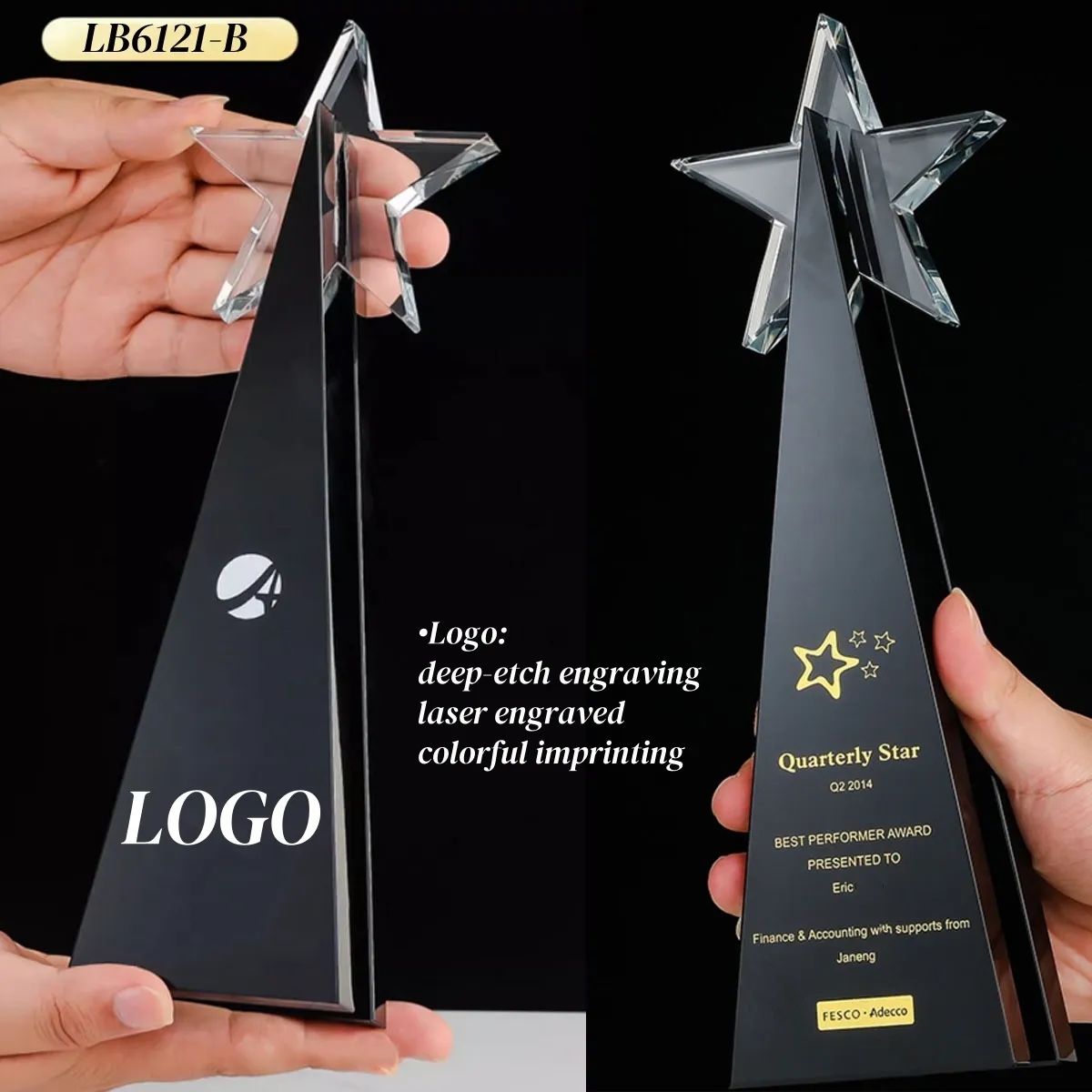 Winner Trophy Star Crystal Award Custom 1