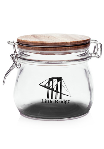 16 oz Glass Candy Jars with Wire Wooden Lids 6
