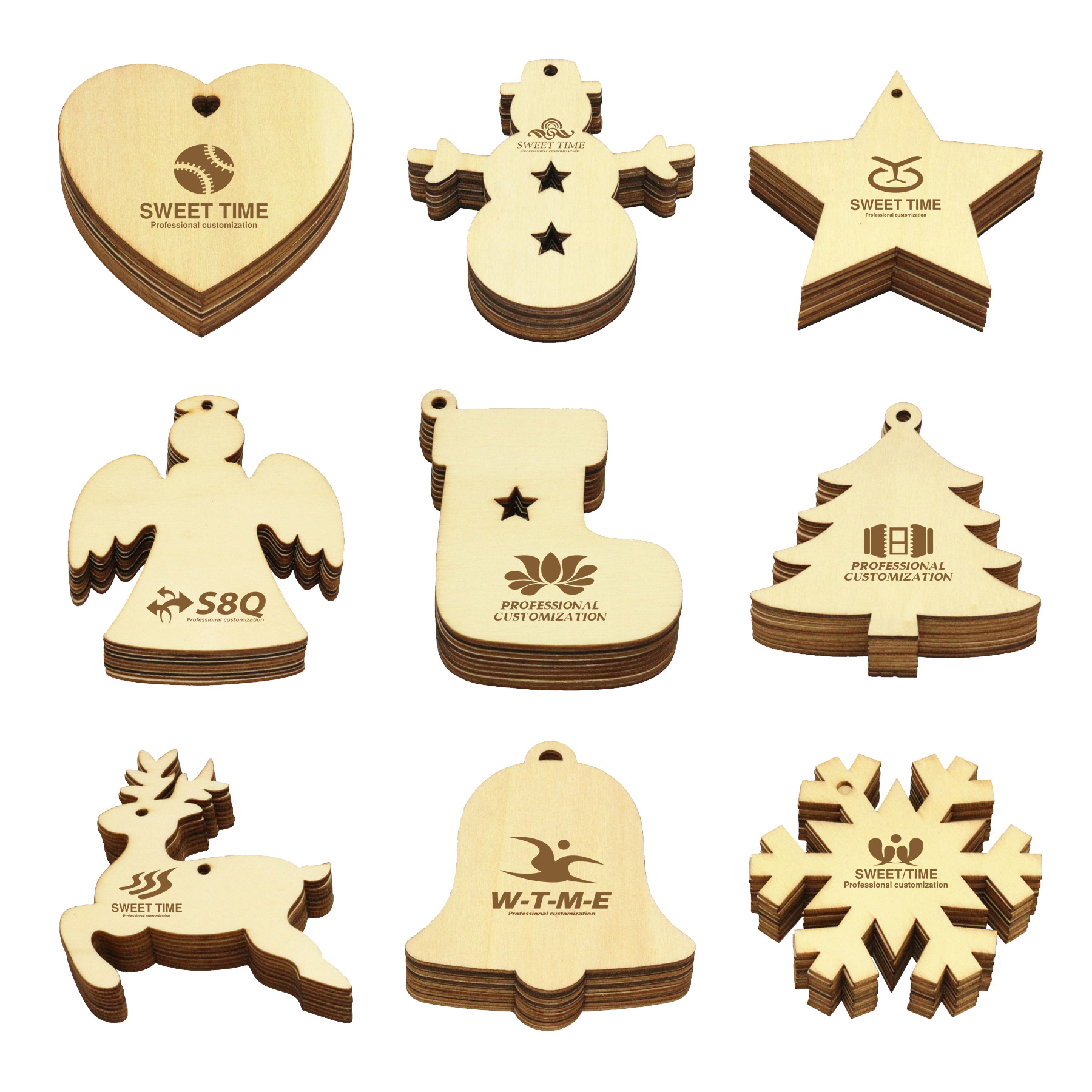 Christmas Tree Wooden Pendant Decoration 2