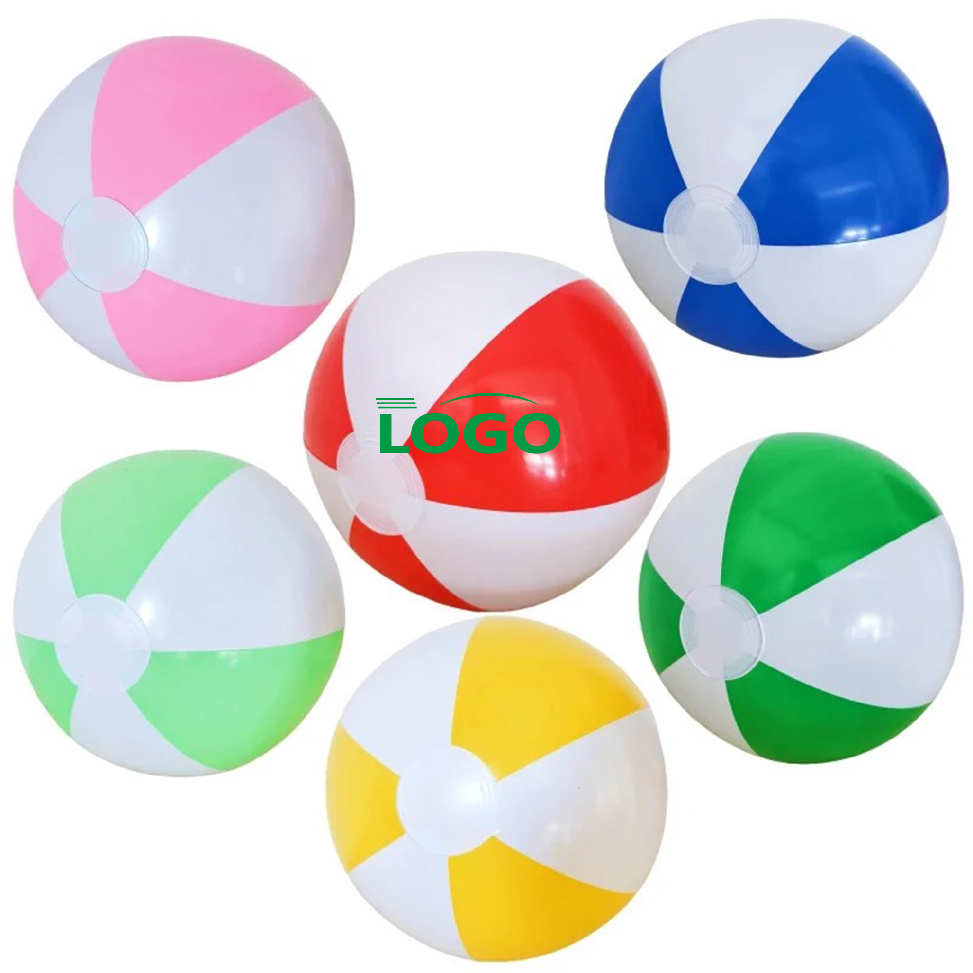 Two-Tone Inflatable Beach Ball, PVC 16" 1