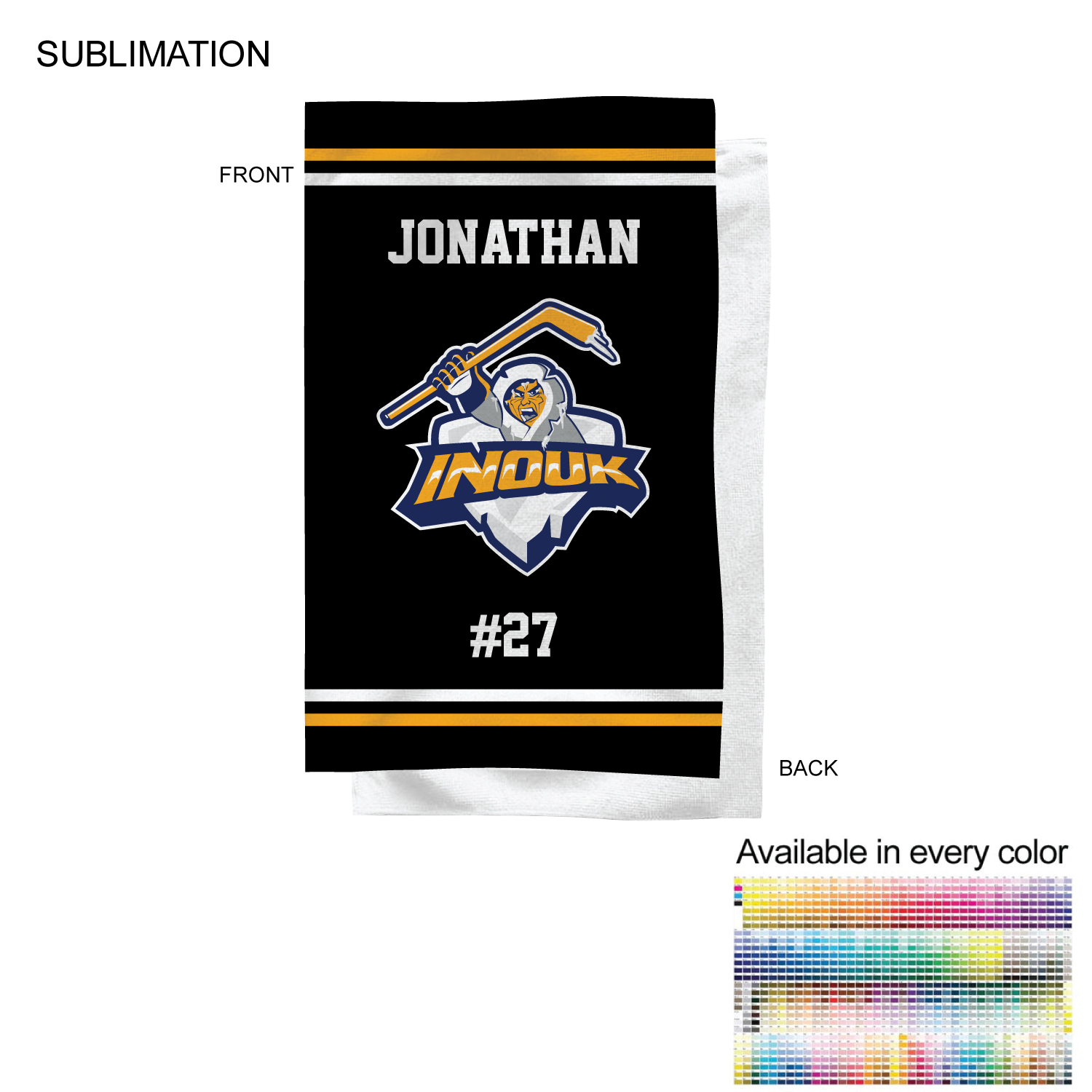 Team Towel in Microfiber Dri-lite Terry, 15x25, Sublimated Sports Towel 8