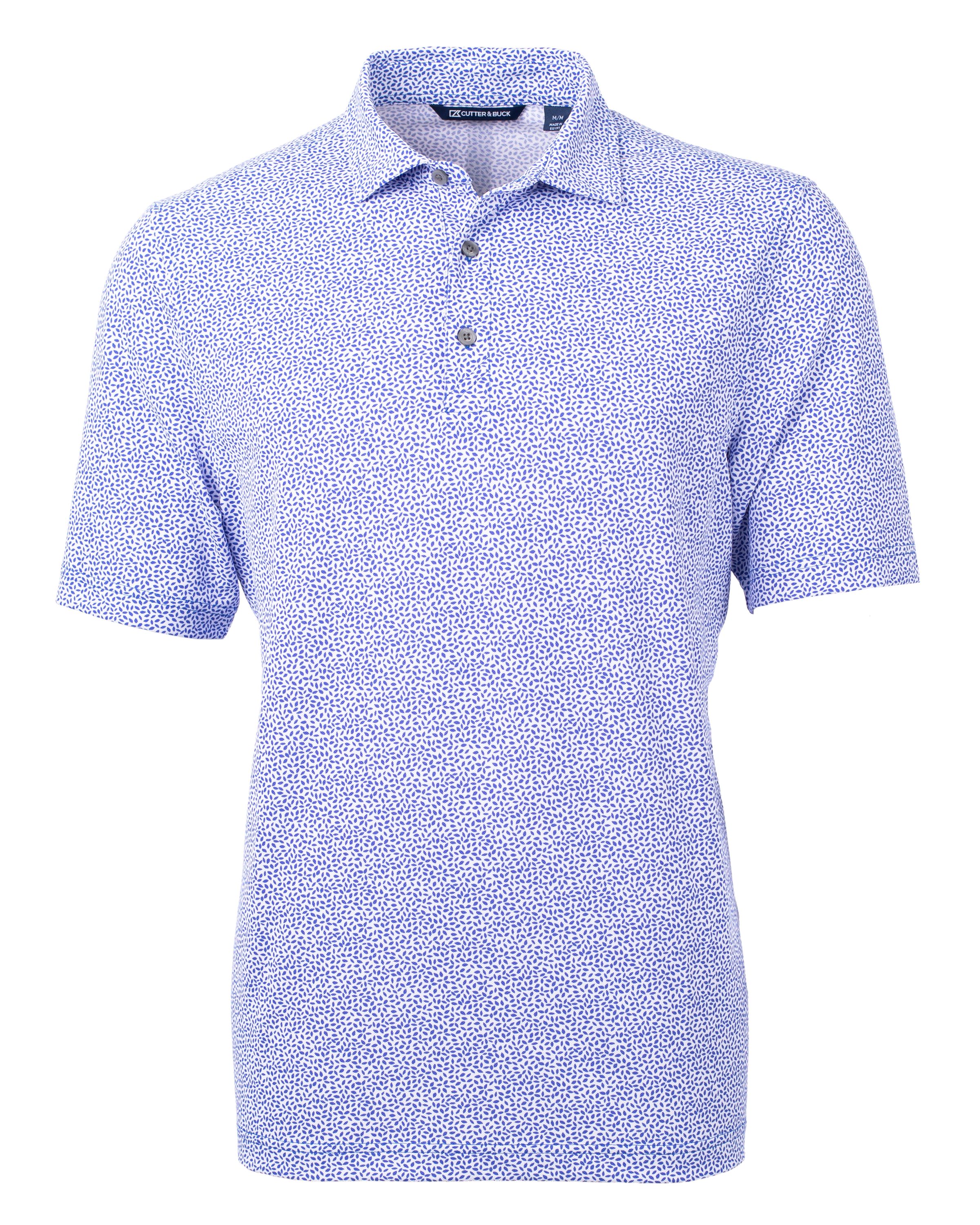 Cutter & Buck Virtue Recycled Botanical Print Featherlight Pique Mens  Polo 1