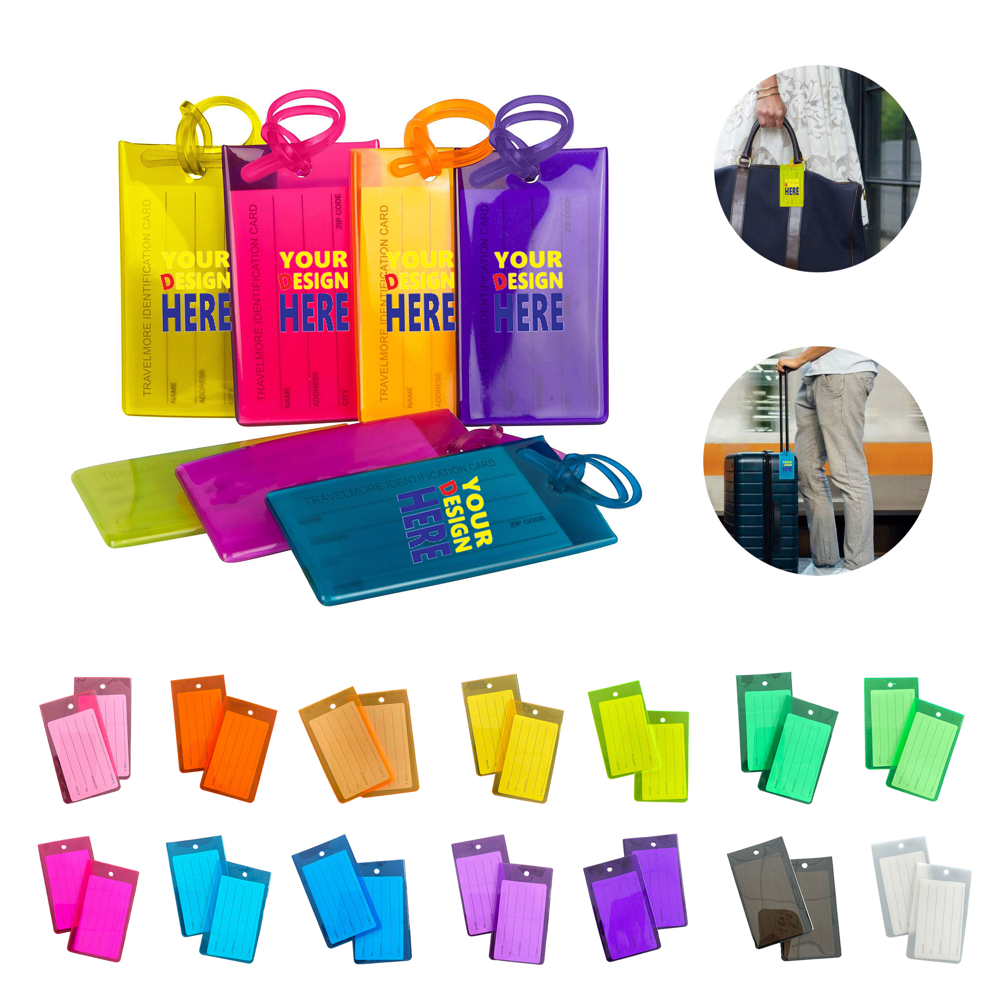 PVC Luggage Tag Baggage Identification Hanging Label 4