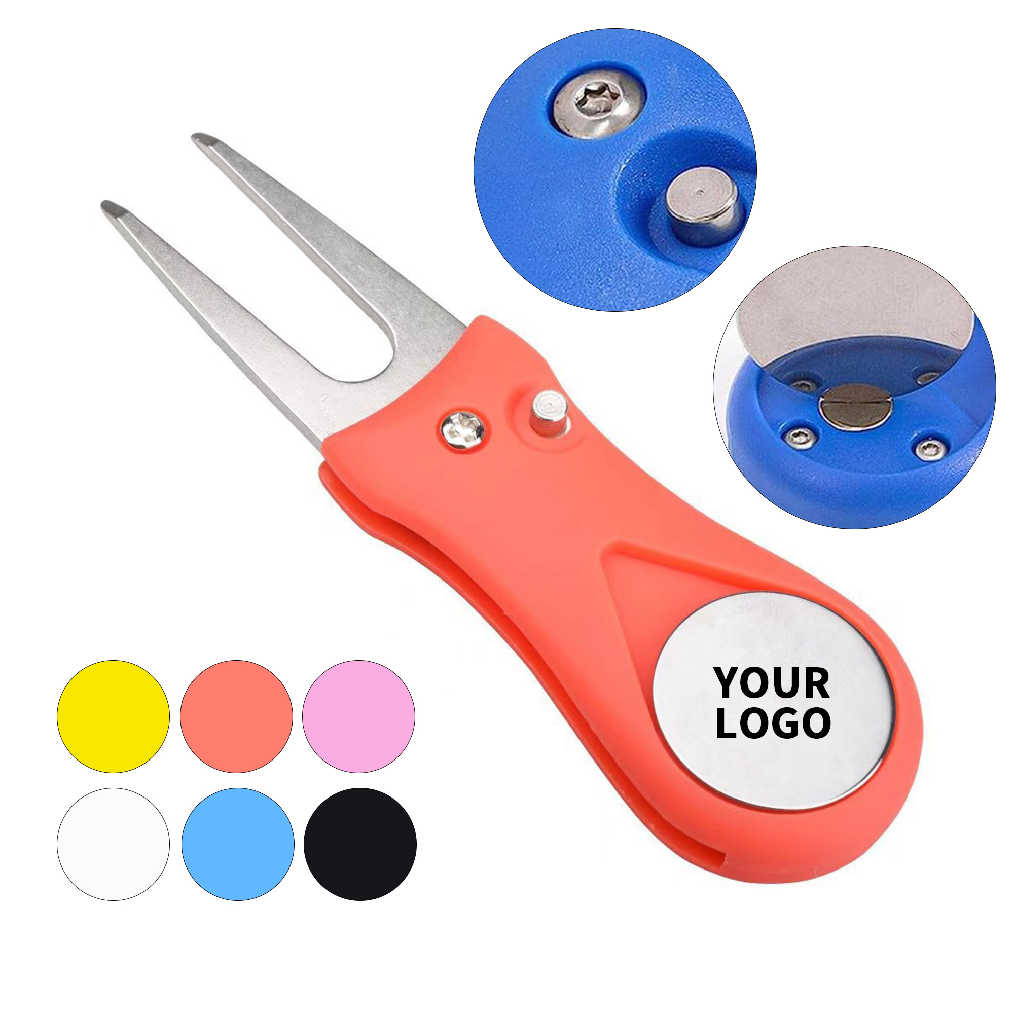 Foldable Golf Divot Tool Pop Up Button 8