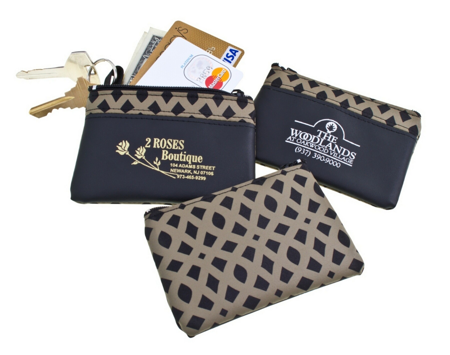 Bronze Weave Zip Purse w/ Keyring 2