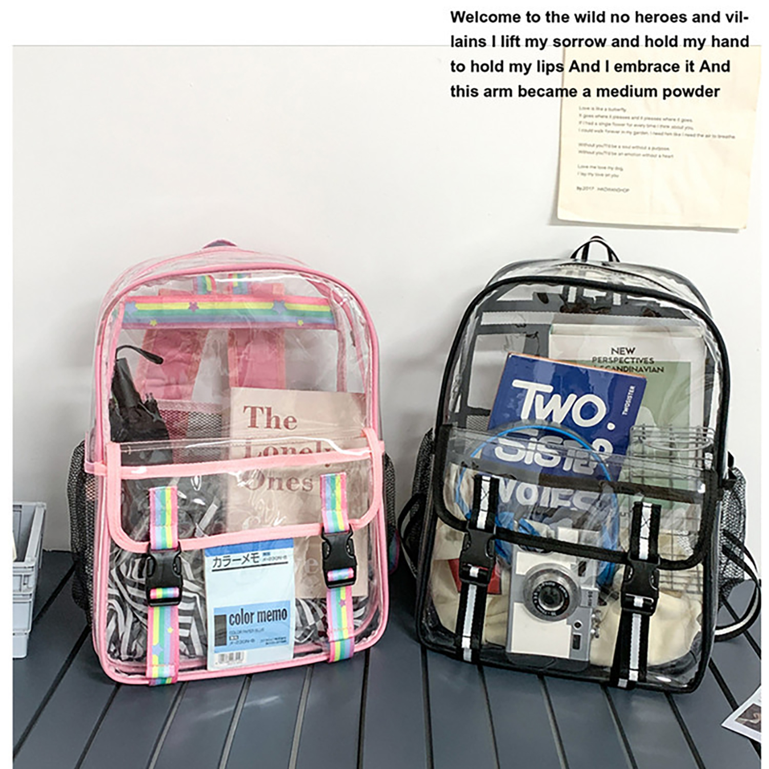Large Capacity Clear PVC Backpack w/ USB Port 6
