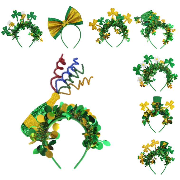 Festive Shamrock Headbands for Irish Events & Parties - Customizable Colors & Styles 2