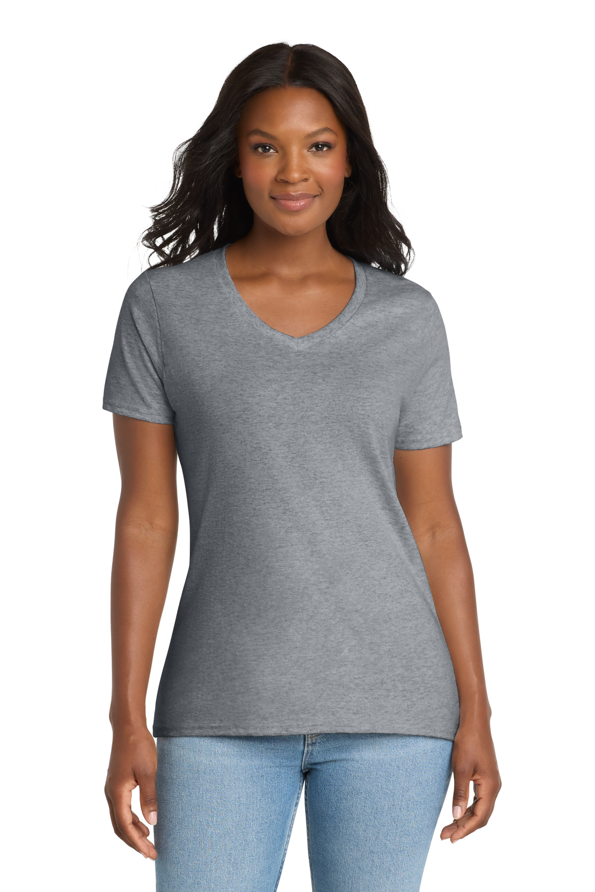 Port & Co Women's Core Cotton V-Neck Tee. LPC54V 54