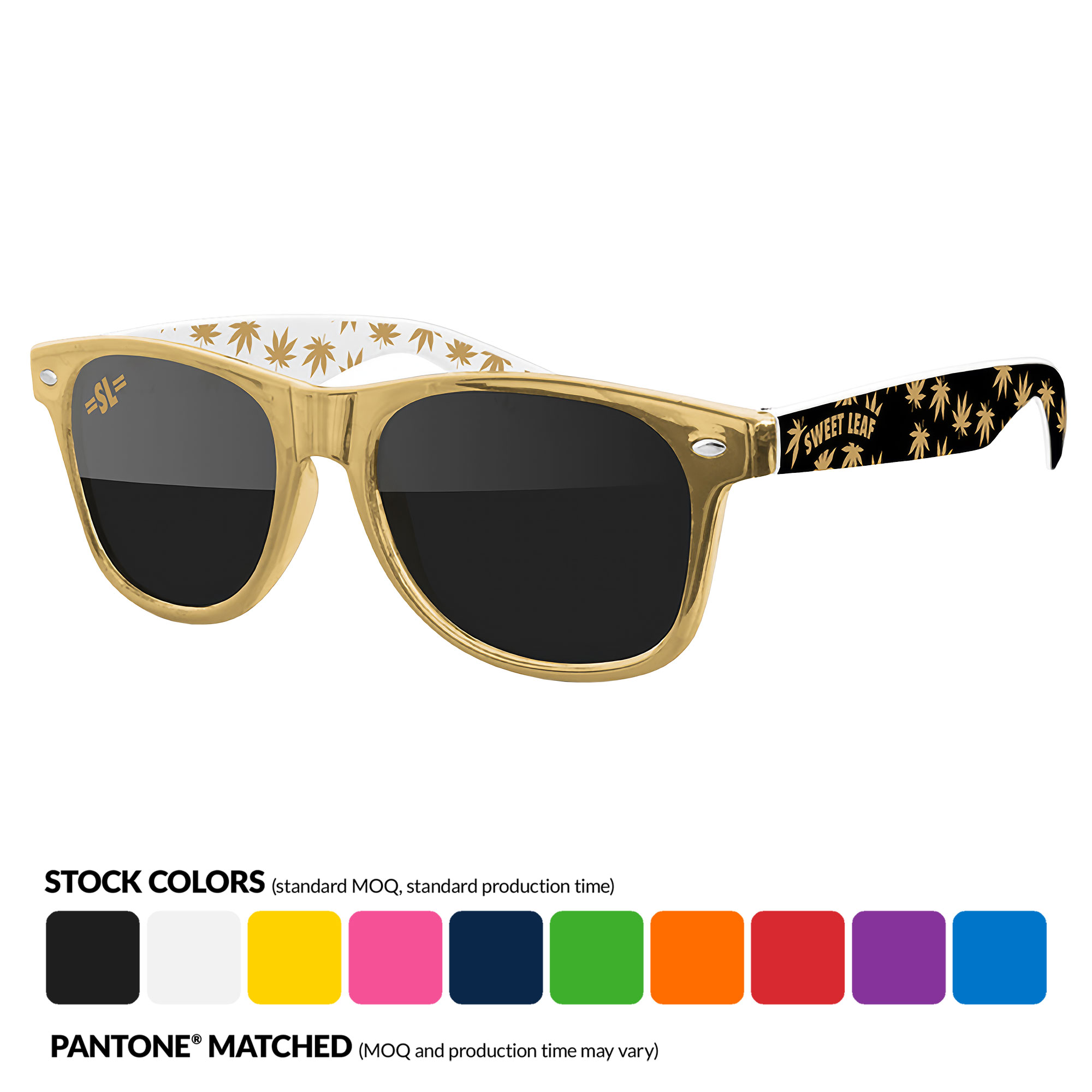 Cannabis 3-Tone Metallic Retro Sunglasses 6