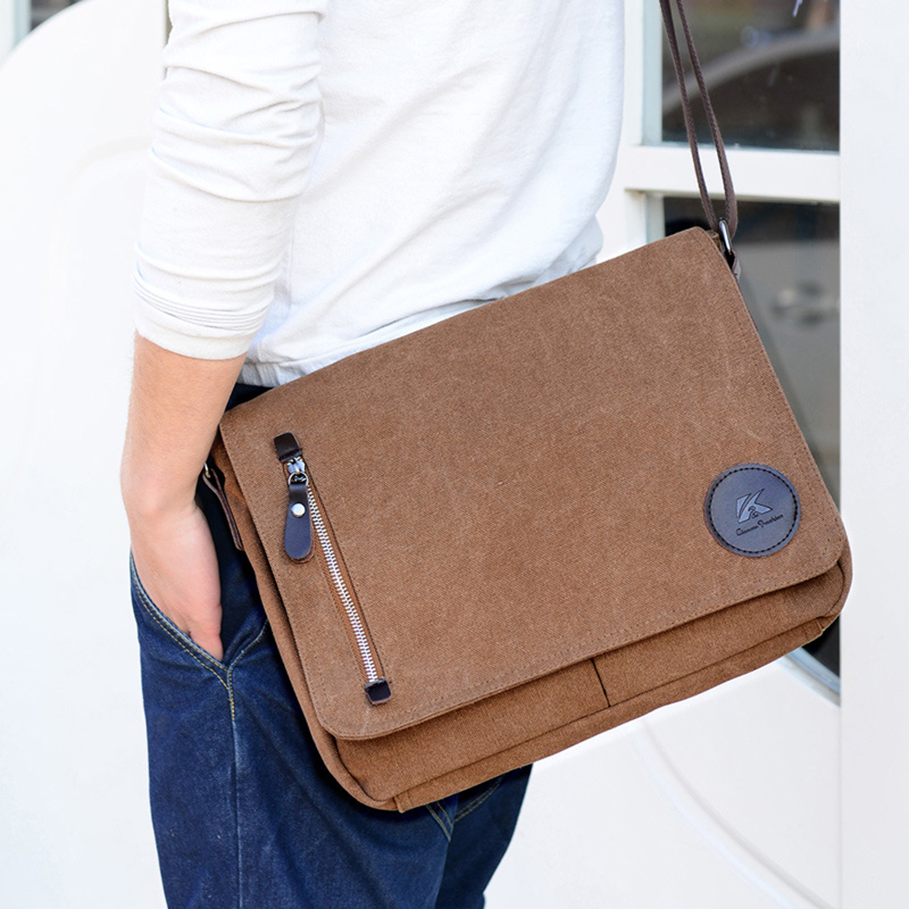 Canvas Messenger Briefcase for Men 4