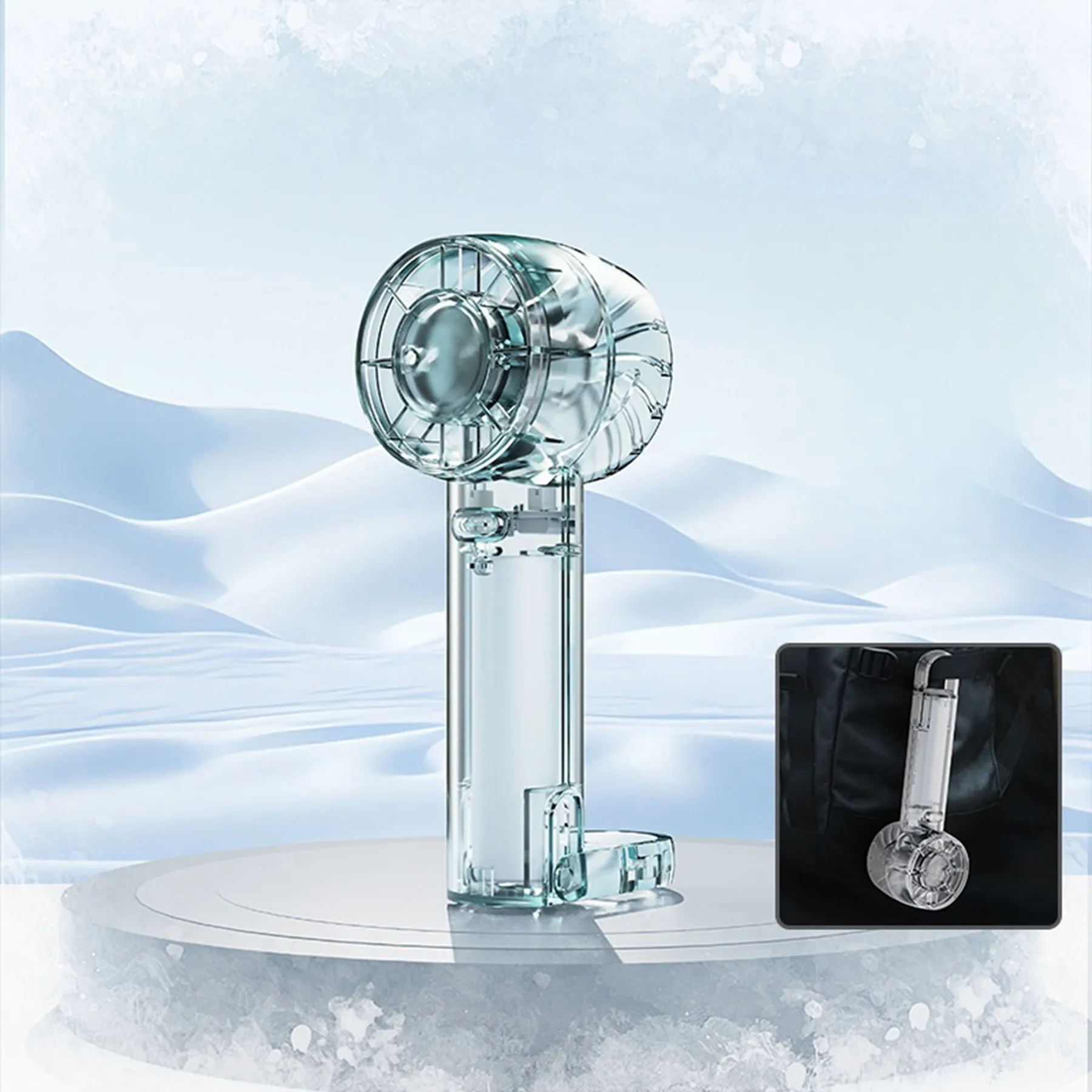 W21 Transparent 2000 mAh Desk Handheld Fan 11
