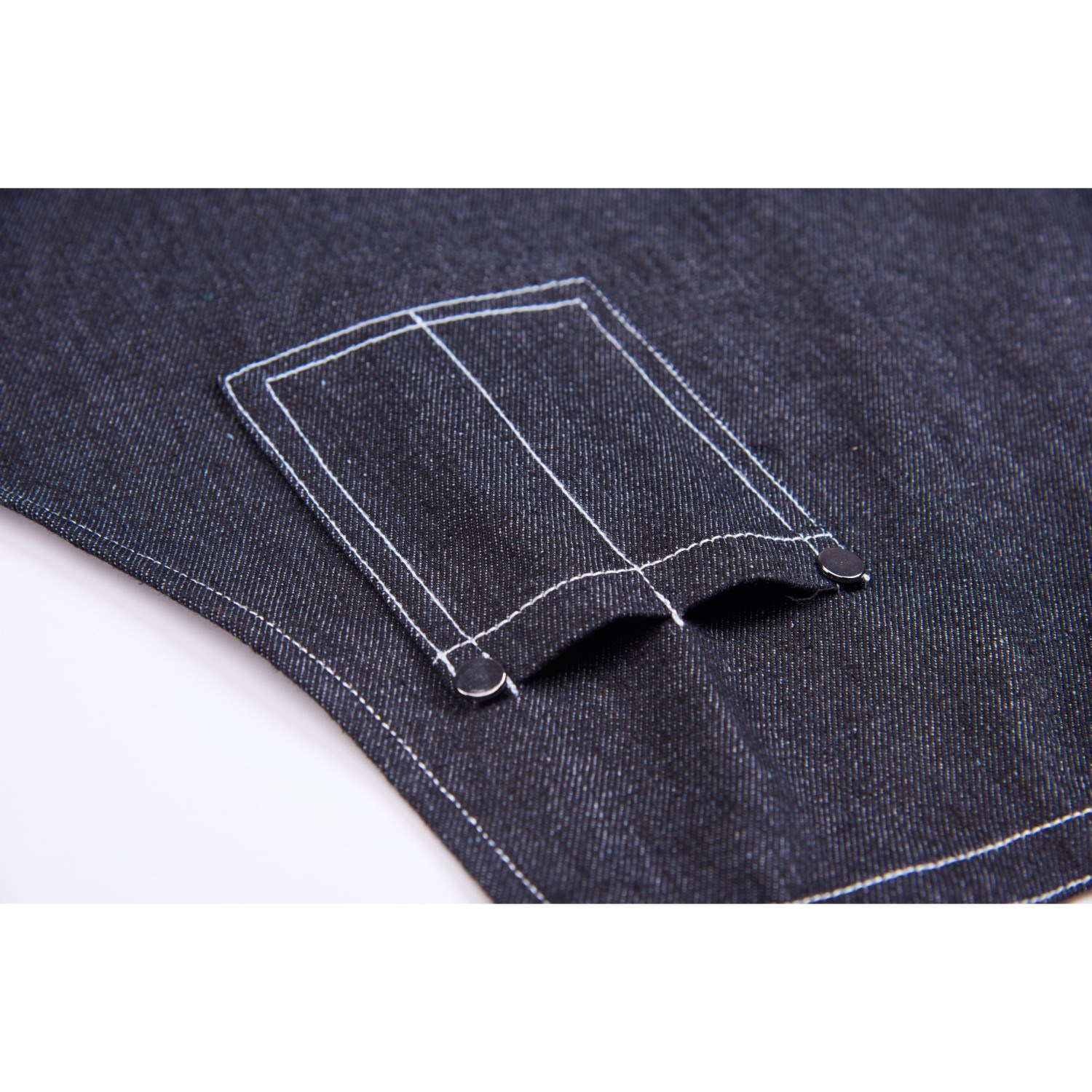Cotton Denim Kitchen Aprons w/ Cross Strap & 3 pockets 4
