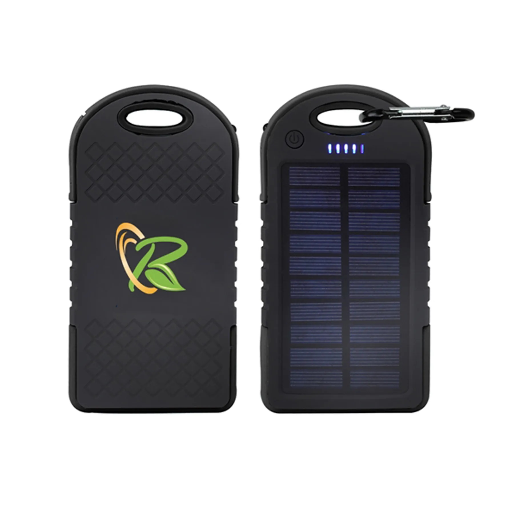 STOCK ! 5000mAh Solar Power Charger with Carabiner 2