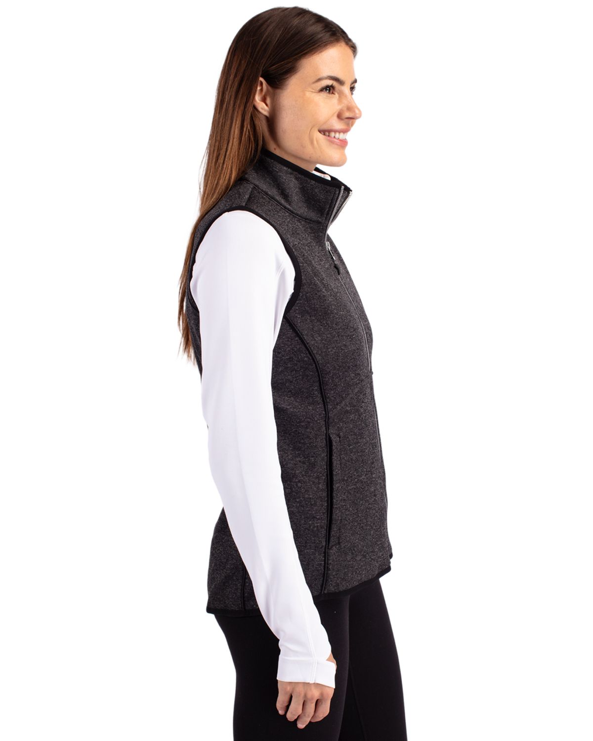 Cutter & Buck Mainsail Sweater-Knit Womens Full Zip Vest 13