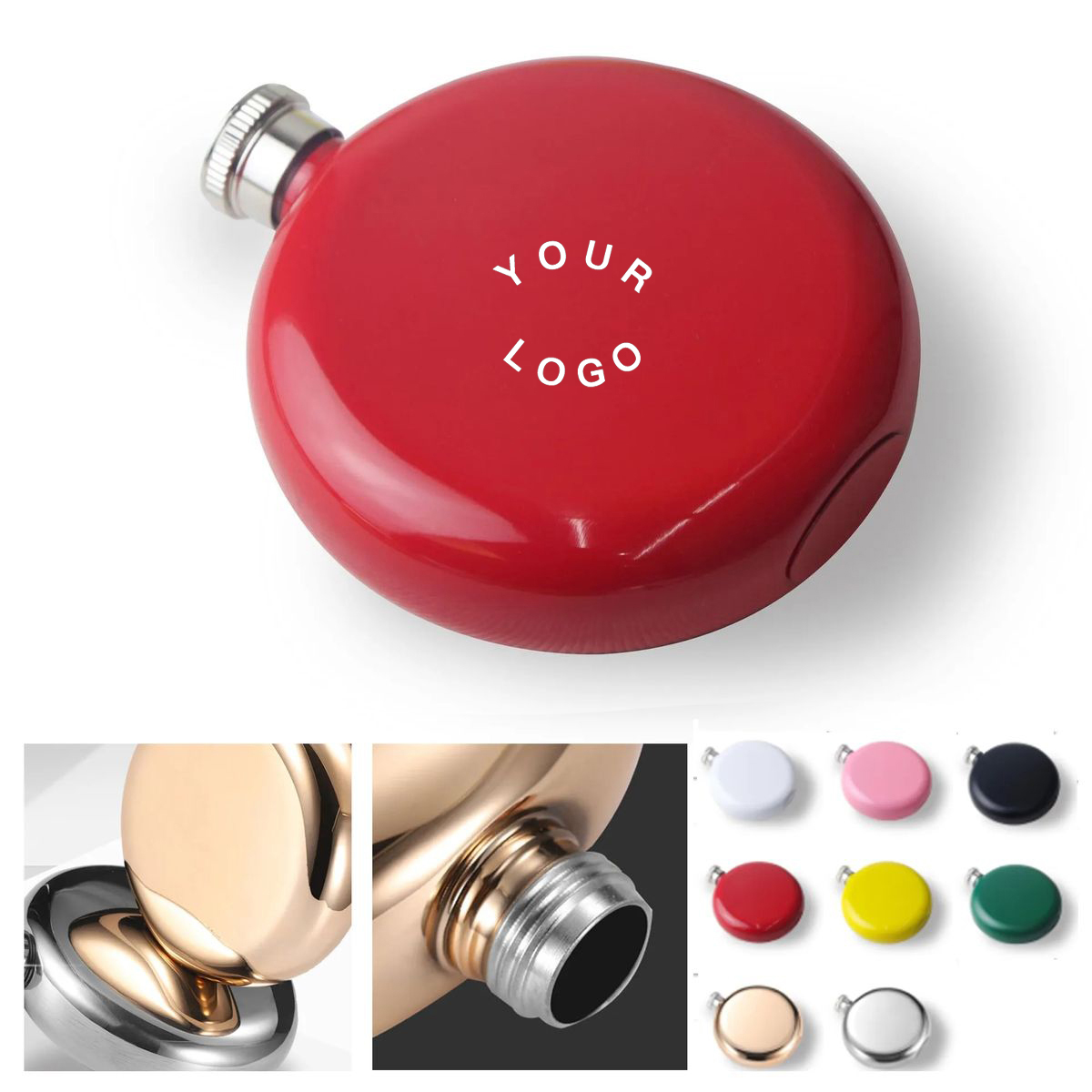 Durable Stainless Steel 5oz Hip Flask with Screw Lid 7