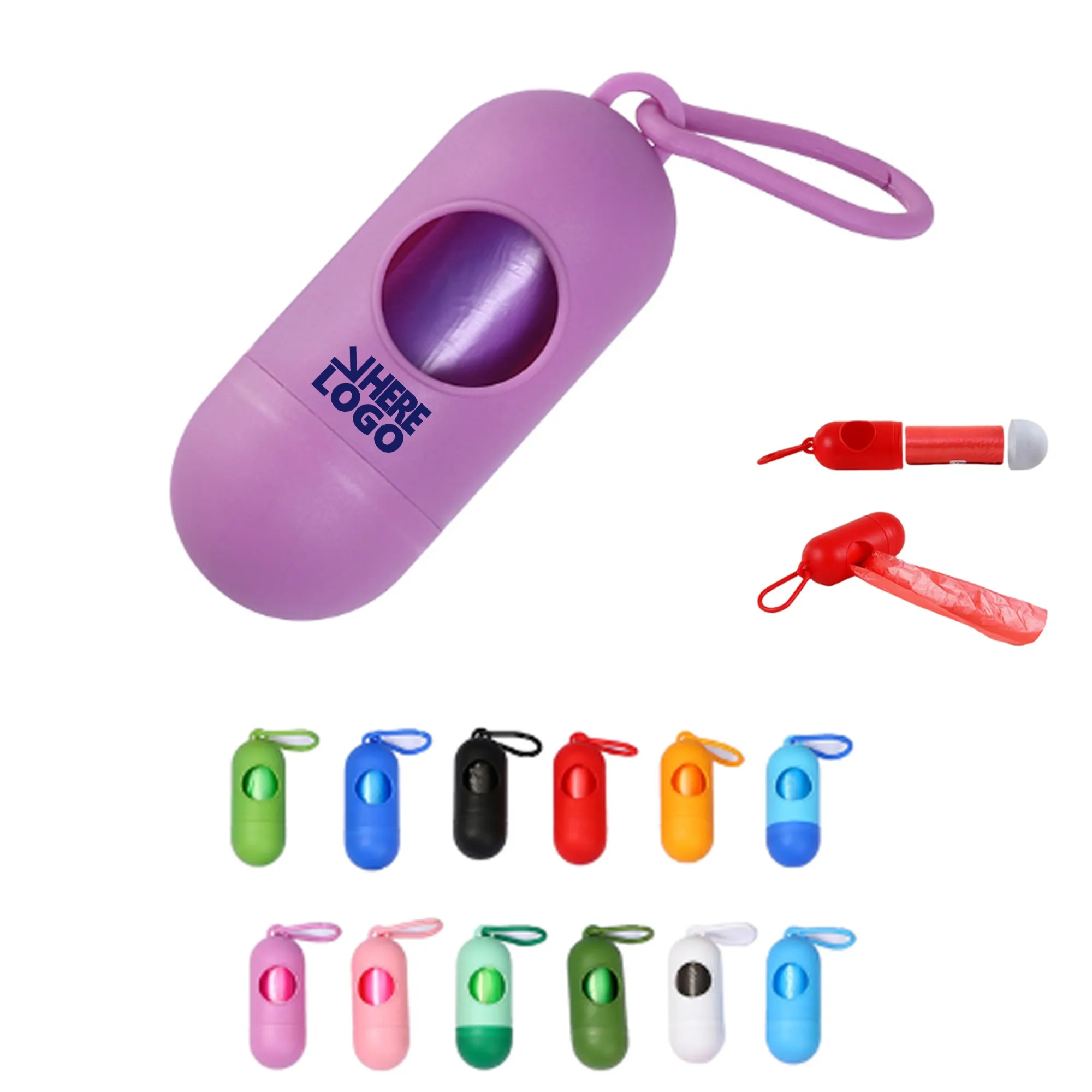 Portable Capsule Pet Garbage Bag With Hook MOQ 30pcs 2