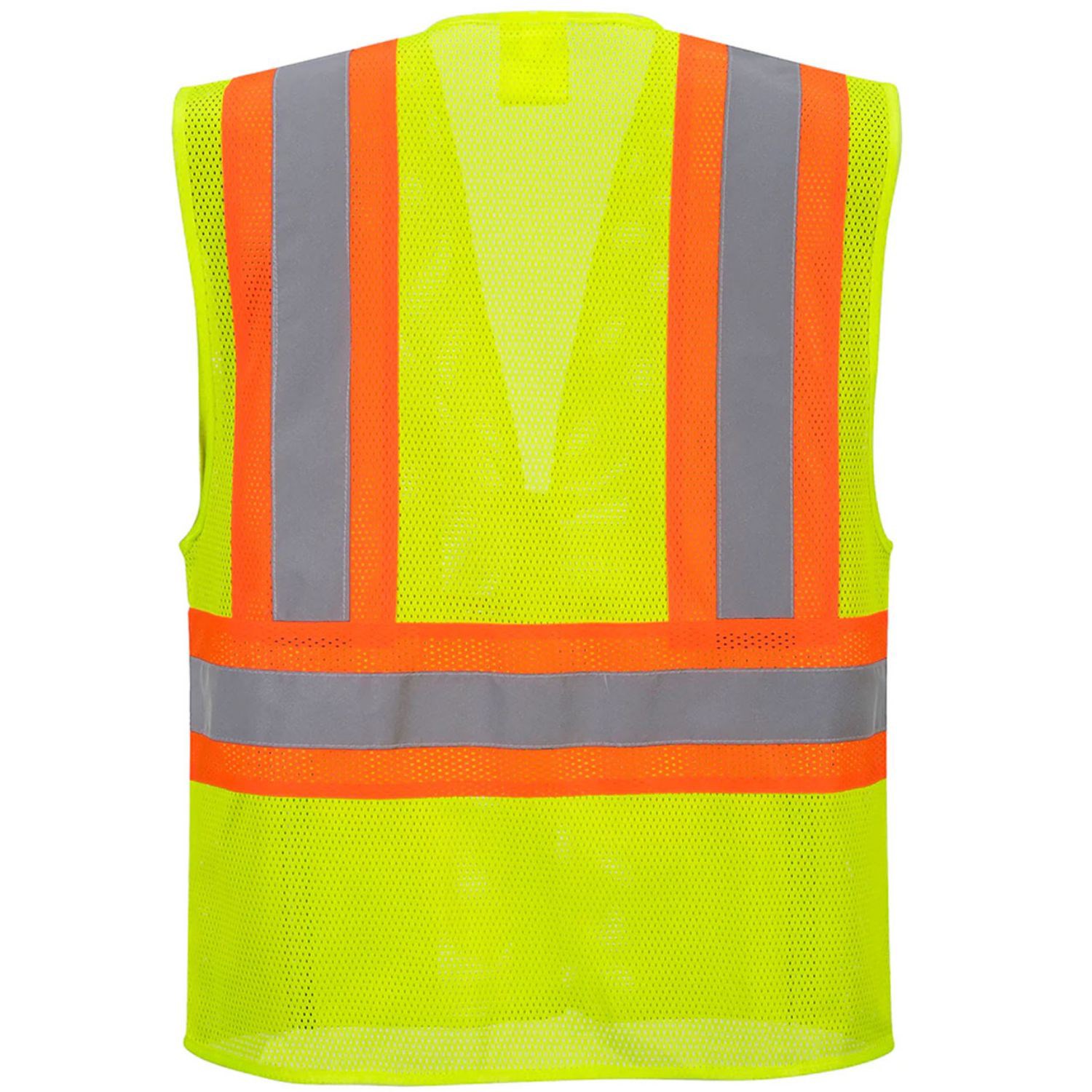 Recycled Class 2 Reflective Safety Zipper Vest with 4 Pockets 2