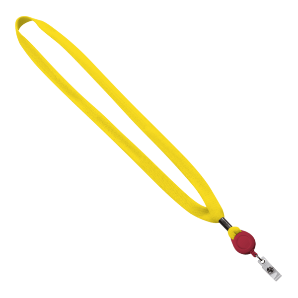 5/8" New Polyester "Shoelace" Lanyard with Retractable Badge Reel 30