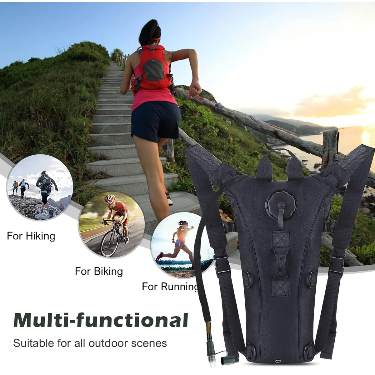 Tactical Molle Hydration Pack Backpack with 3L Water Bladder 6