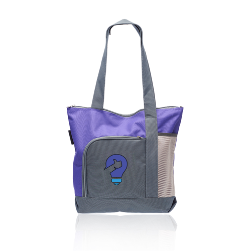 Polyester Canvas Two-Tone Tote - 16.5"W x 14.5"H x 4.5"D, custom tote bag with logo imprint 7