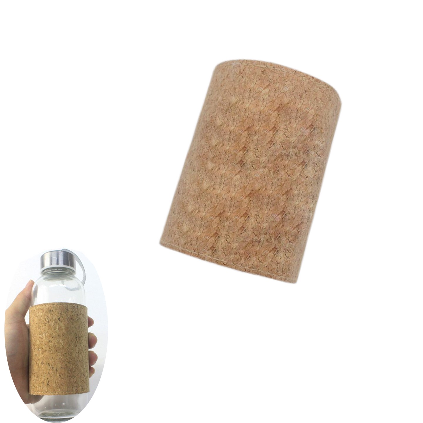 Reusable Compatible cork Coffee Cup/bottle Sleeve with elastic band 4