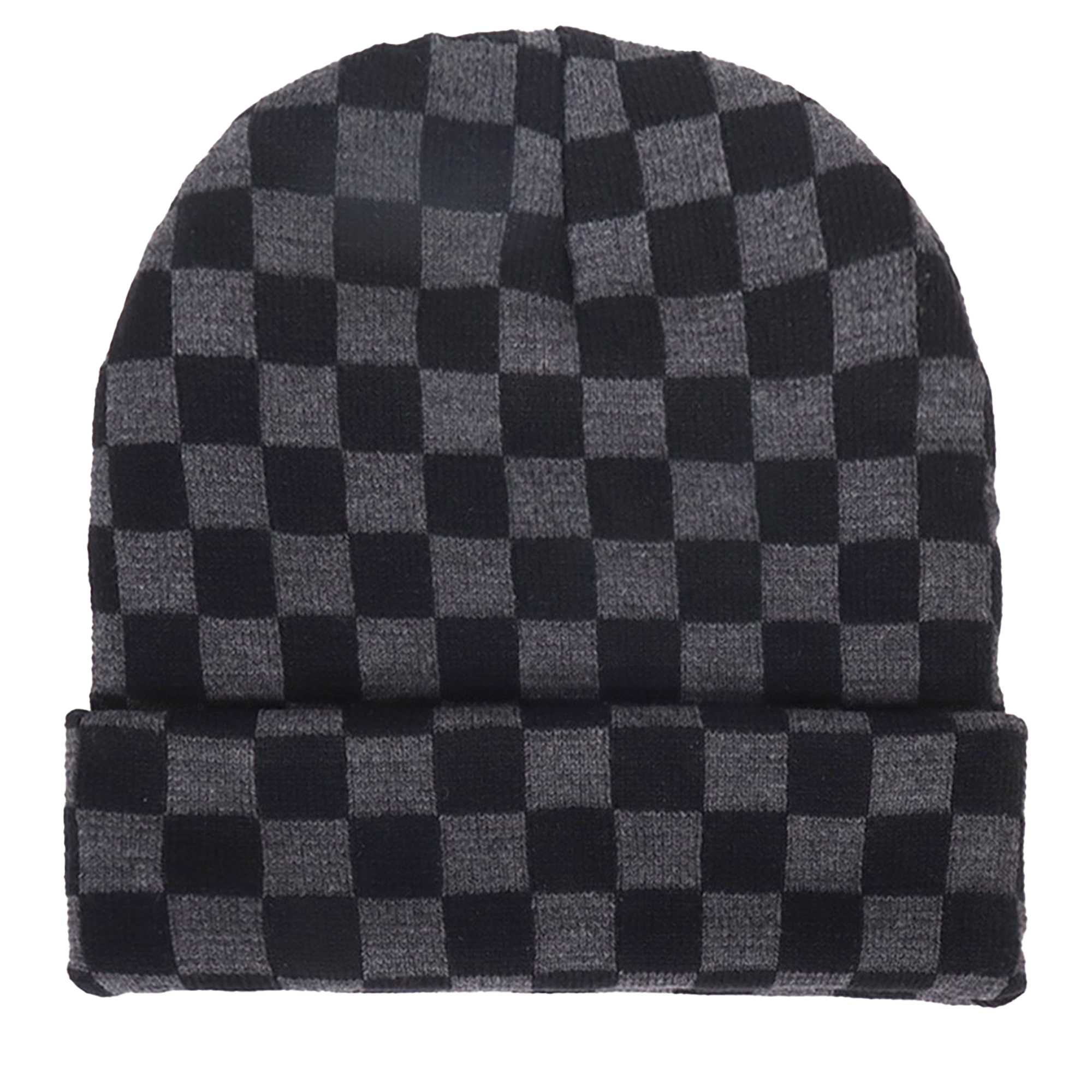 Checkered Pattern Knit Hat for Winter 9