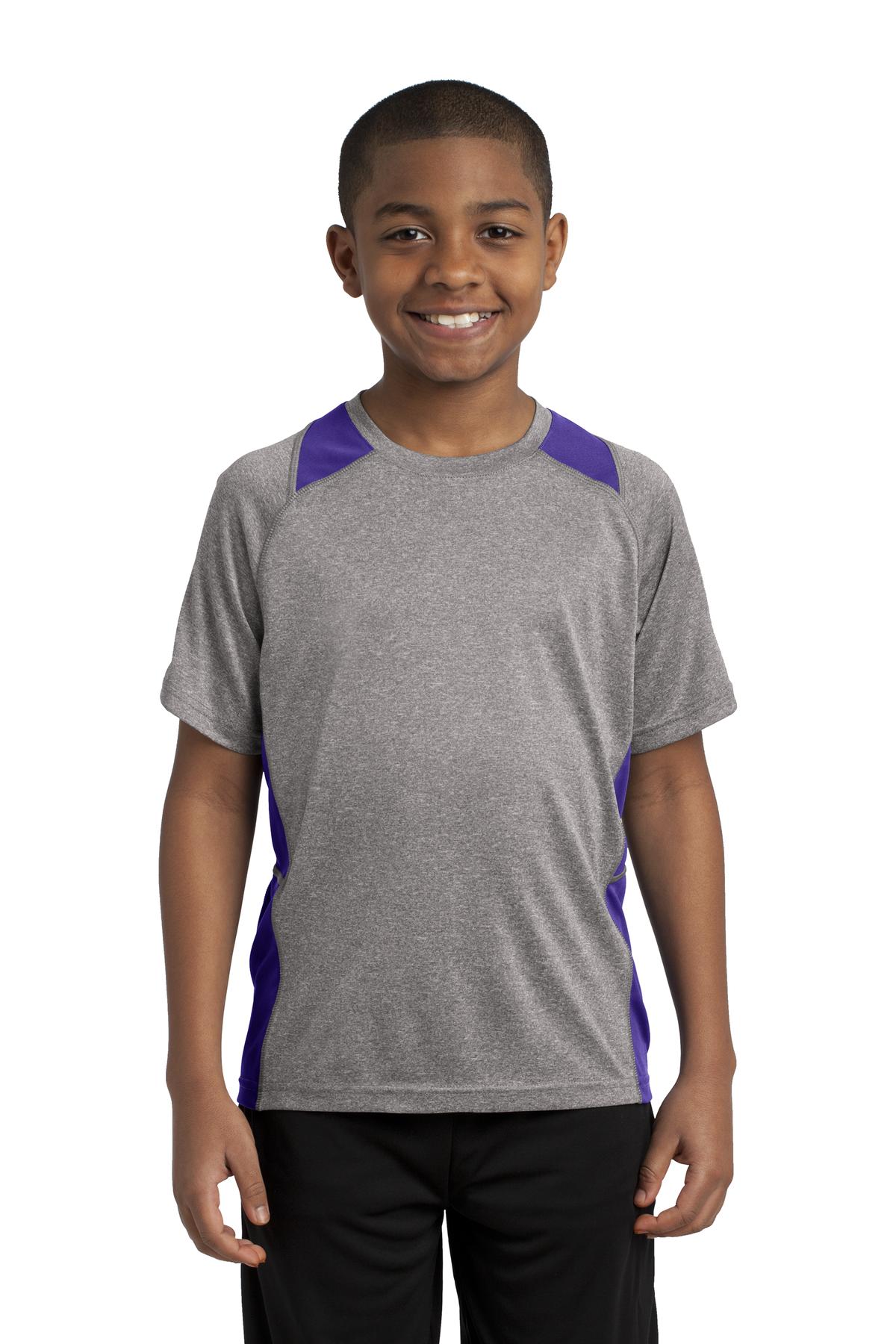 Sport-Tek Youth Heather Colorblock Contender Tee. YST361 5