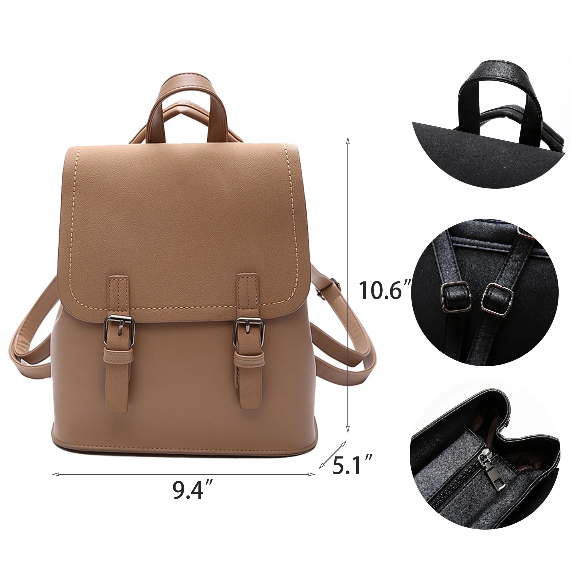 Convertible PU Leather Backpack Purse 8