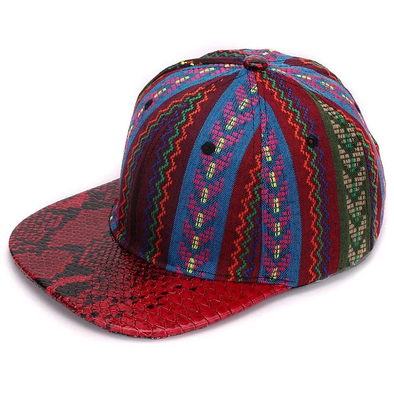 Snakeskin Brim Snapback Hat 6