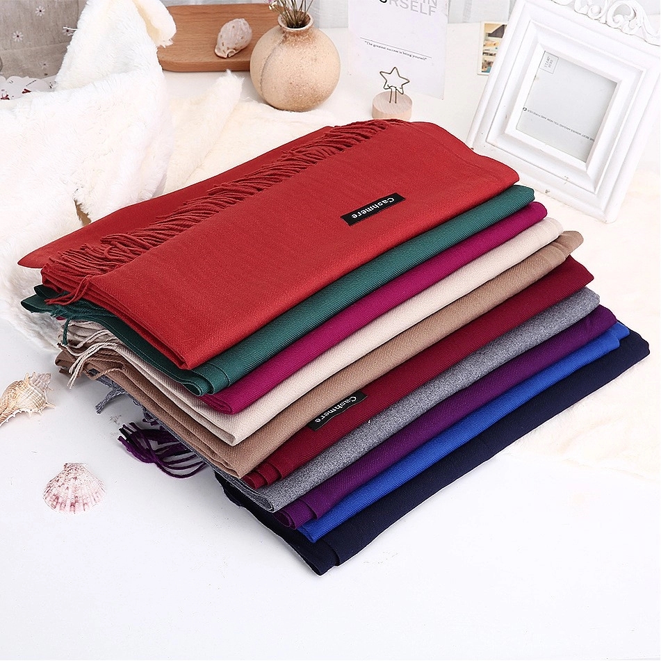 Solid Color Winter Pashmina Scarf 1