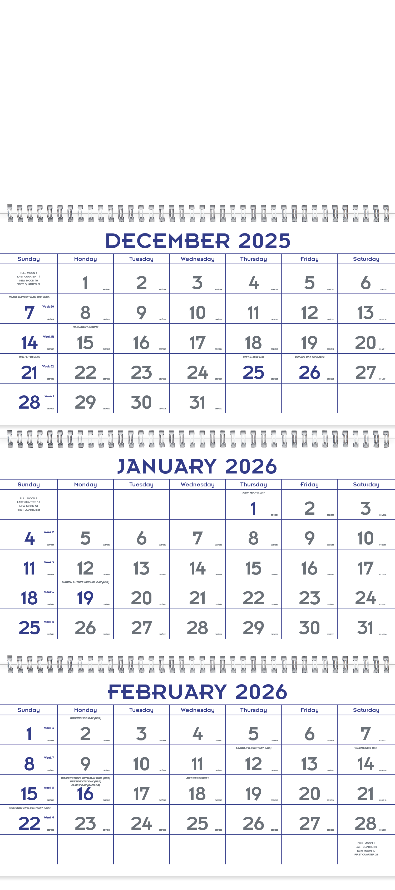 Triumph® Calendars Blue & Grey Commercial Planner