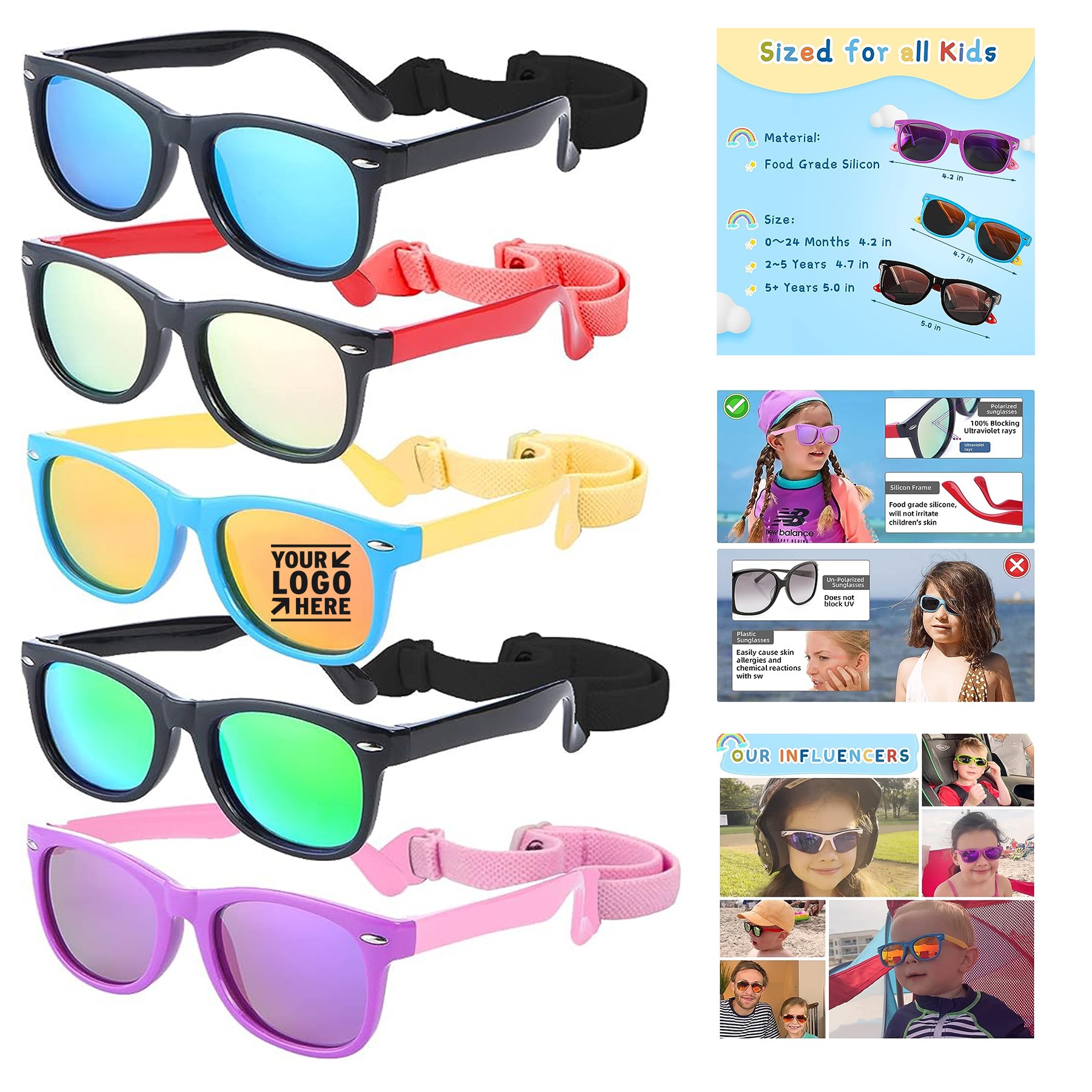 Kids Boys Girls Silicon Unbreakable Polarized UV Protected Sports Toddler Sunglass 2