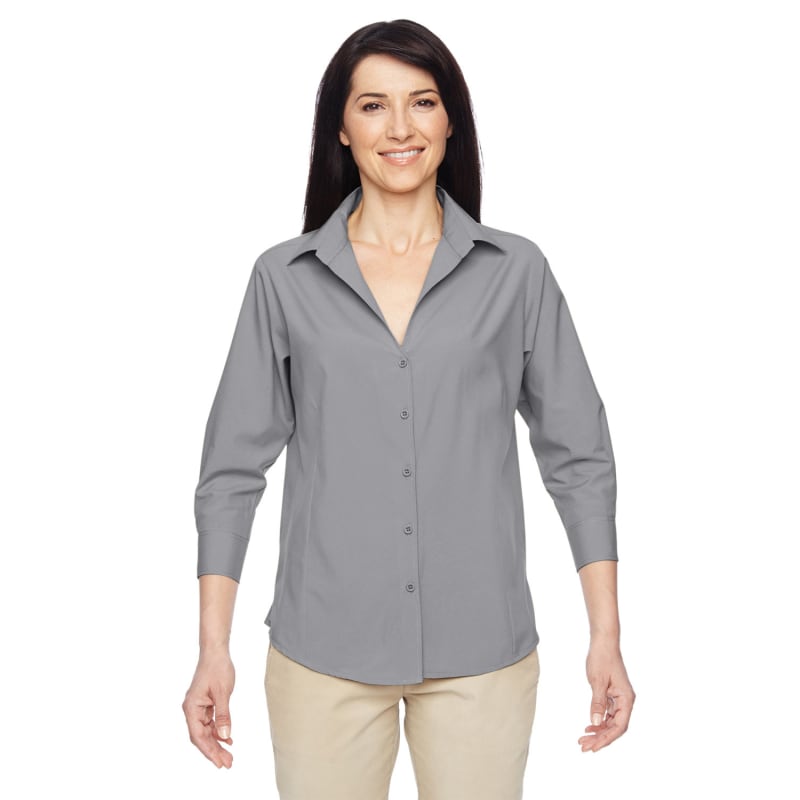 Harriton Ladies' Paradise 3/4-Sleeve Performance Shirt 1