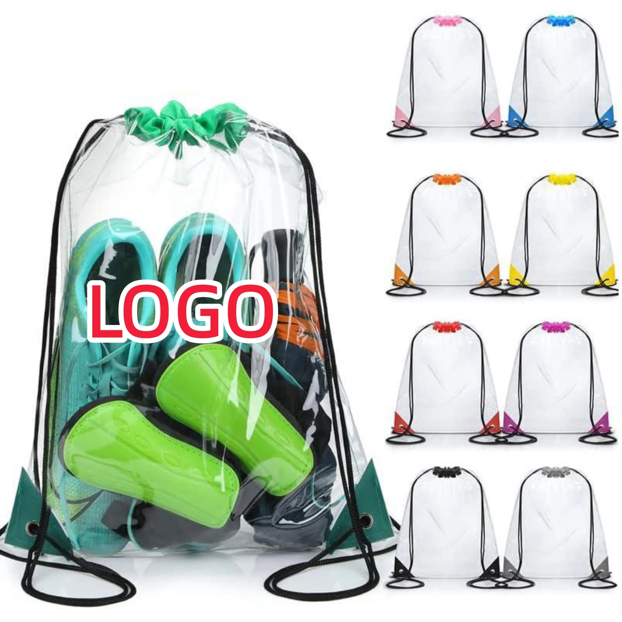 Clear Stadium Drawstring Backpack Waterproof PVC Bag