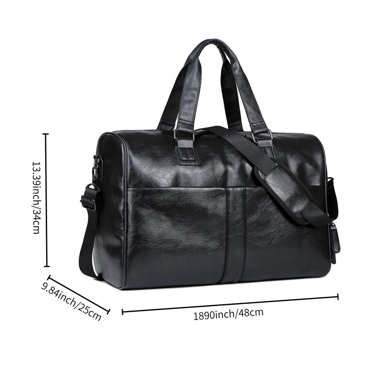 13'' PU Leather Gym Duffel Bag With Dry Wet Separation 7
