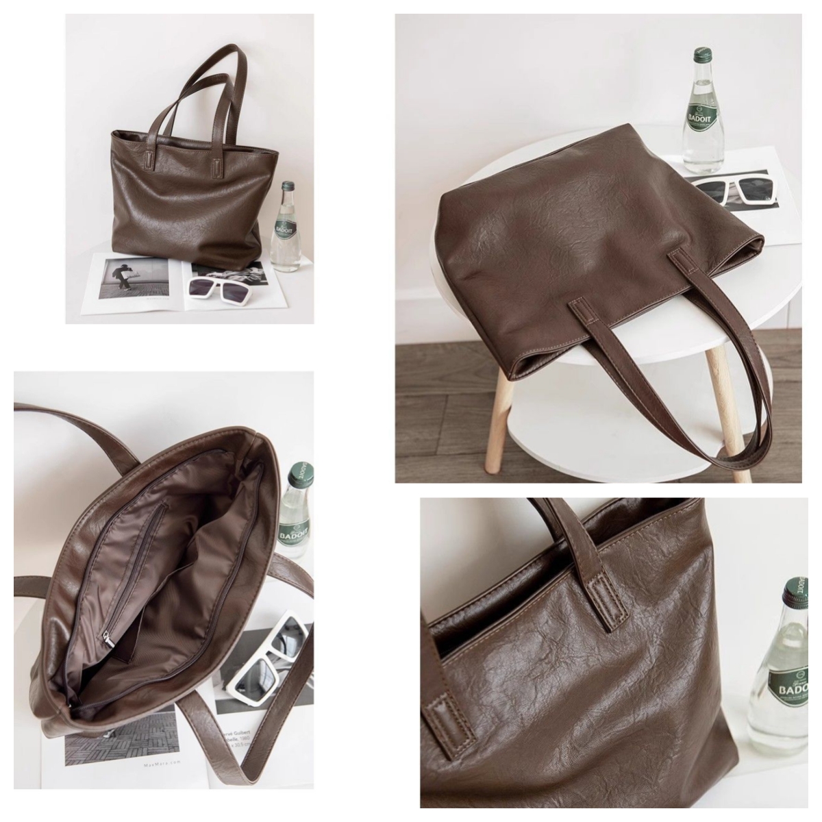 Leather Tote Bags Large Handbag, custom tote bag with logo imprint 2