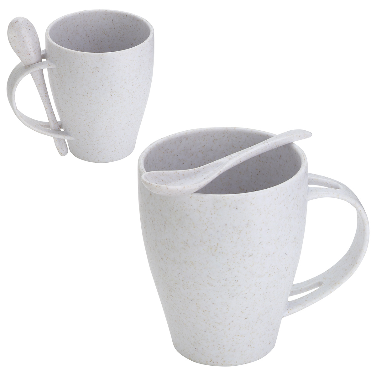 Sip 'N Stir 12 oz Bamboo/Polypropylene Mug with Spoon 2