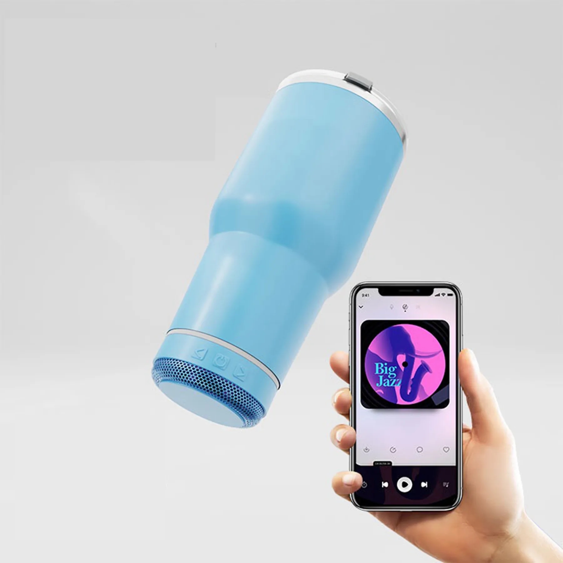30 Oz. Double Wall Metal Beer Mug with Wireless Speaker 2